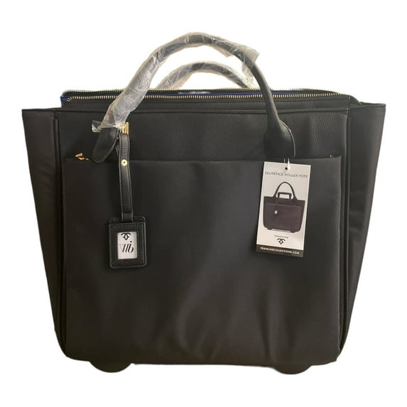 Francine Collections 17.3" inch Women's Laptop Roller Tote Bag | Top Handle | Bag for Travel (Black)