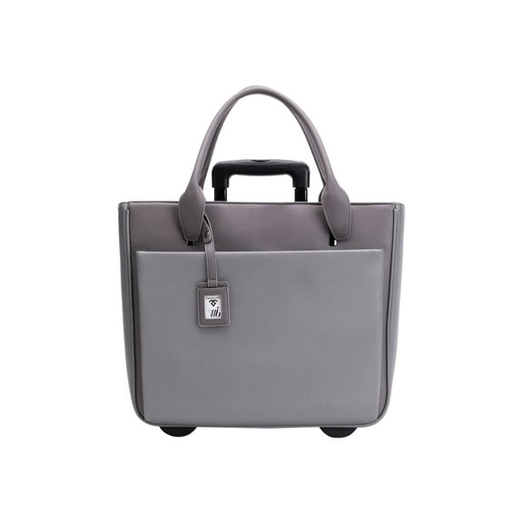 Francine Collections 17.3" inch Women's Rolling Laptop Bag | Top Handle | Backpack for Travel (Gray)