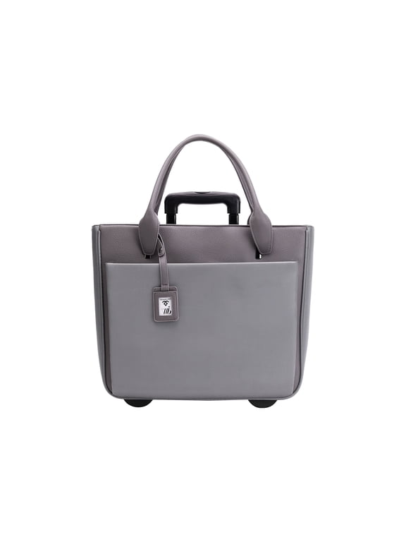 17.3" inch Women's Rolling Laptop Bag | Top Handle | Backpack for Travel (Gray)