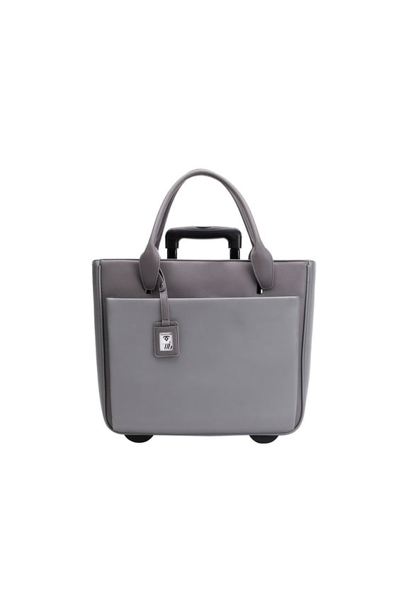 17.3" inch Women's Rolling Laptop Bag | Top Handle | Backpack for Travel (Gray)