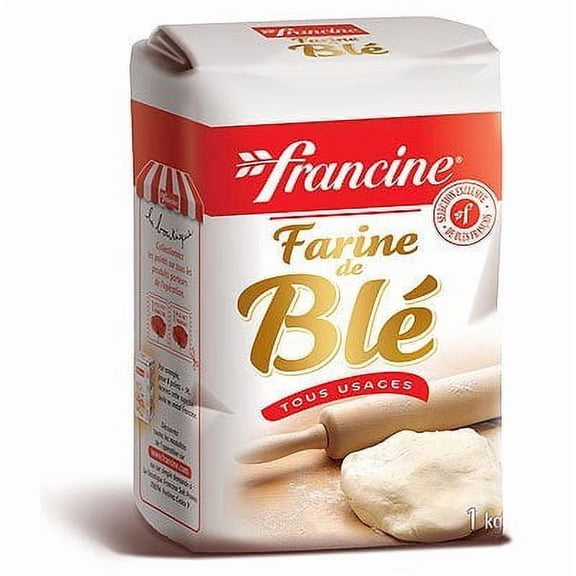 Francine Farine de Ble Tous Usages - French All Purpose Wheat Flour - 2.2 lbs (Pack Of 2)