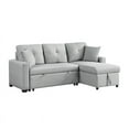 thumbnail image 1 of Francine Gray Linen Fabric Reversible Sleeper Sectional Sofa with Storage Chaise, 1 of 7