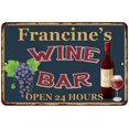 thumbnail image 1 of Francine's Green Wine Bar Sign Wall Decor 8 x 12 Matte Finish Metal 108120043904, 1 of 1