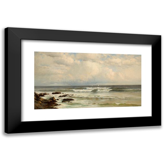 Francis Augustus Silva 18x12 Black Modern Framed Museum Art Print Titled - Summer Winds, Long Branch Beach, New Jersey (1883)