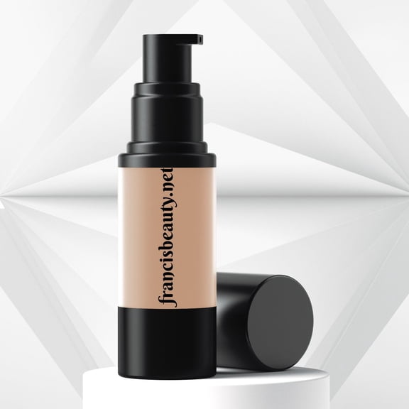 Francis Beauty Full Coverage Liquid Foundation Makeup, Ebony
