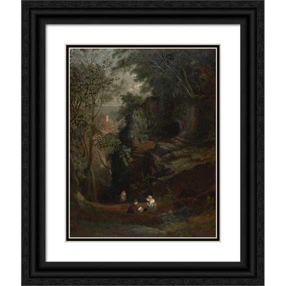 Francis Danby 12x14 Black Ornate Wood Framed Double Matted Museum Art Print Titled: Landscape Near Clifton (1822 to 1823)