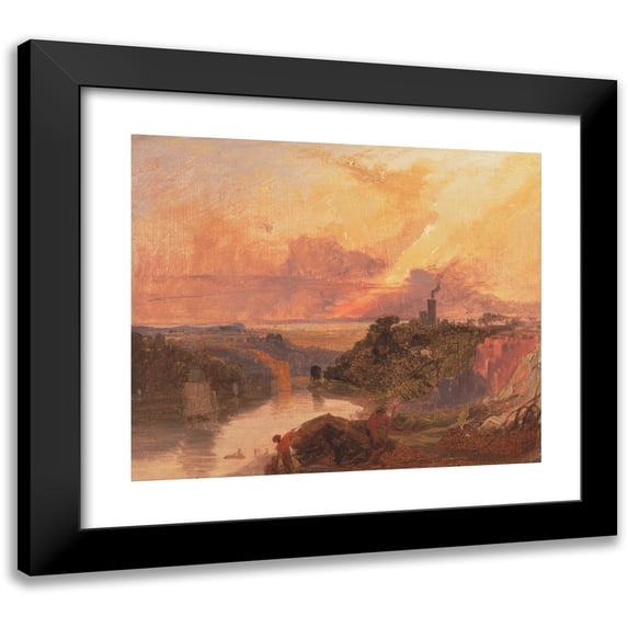 Francis Danby 17x15 Black Modern Framed Museum Art Print Titled - The Avon Gorge at Sunset (ca. 1850)
