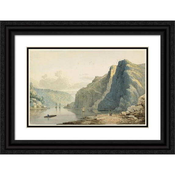 Francis Danby 18x13 Black Ornate Wood Framed Double Matted Museum Art Print Titled - Saint Vincent's Rocks and the Avon Gorge (1815-1818)