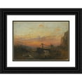 thumbnail image 1 of Francis Danby 18x14 Black Ornate Wood Framed Double Matted Museum Art Print Titled - The Broken Bridge, 1 of 5