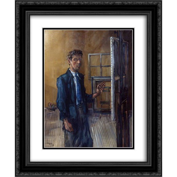 Francis Gruber 2x Matted 20x24 Black Ornate Framed Art Print 'Self-portrait'
