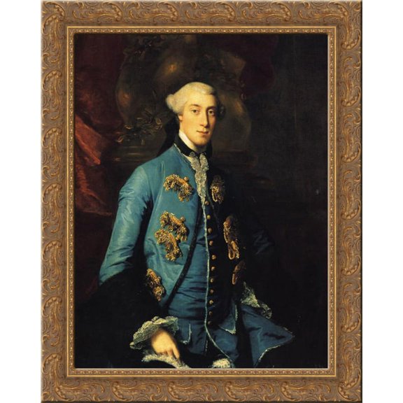 Francis Hastings, Earl of Huntingdon 20x24 Gold Ornate Wood Framed Canvas Art by Reynolds, Joshua