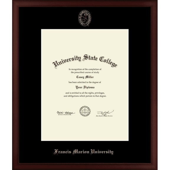 Francis Marion University Diploma Frame, Document Size 11" x 14"