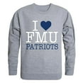 thumbnail image 1 of Francis Marion University I Love Crewneck T-Shirt, Heather Grey - Large, 1 of 1