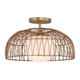 thumbnail image 1 of 1-Light Convertible Pendant or Semi-Flush in Natural Brass, 1 of 7