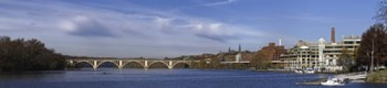 Francis Scott Key Bridge over the Potomac River Old Georgetown Washington DC USA Canvas Art - Panoramic Images (44 x 10)