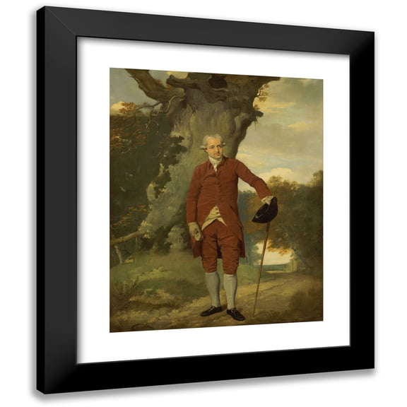 Francis Wheatley 12x14 Black Modern Framed Museum Art Print Titled - Portrait of a Man, Possibly Mr. Barclay