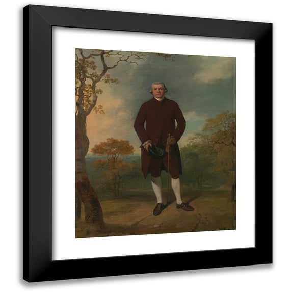 Francis Wheatley 15x17 Black Modern Framed Museum Art Print Titled - Portrait of a Man, Called George Basil Woodd