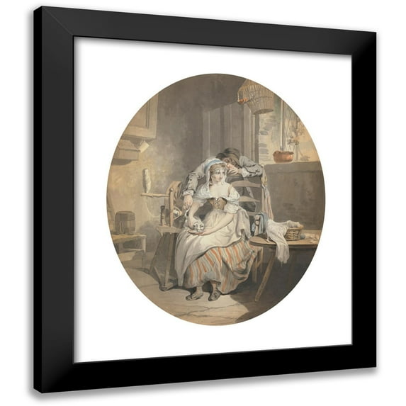 Francis Wheatley 15x18 Black Modern Framed Museum Art Print Titled - The Rustic Lover (1786)