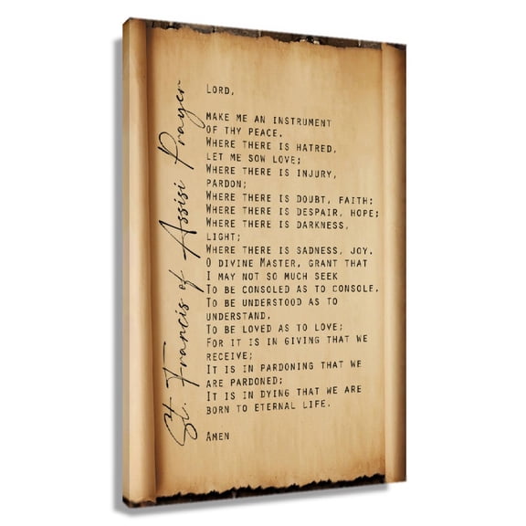 Francis of Assisi Prayer Quotes Wall Art Prints Poster Kitchen Giclee Canvas Printing Pictures for Hallway Vertical Artwork