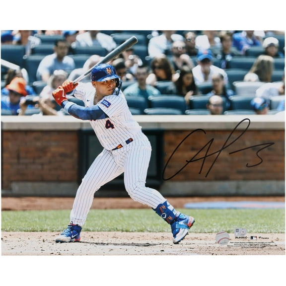 Francisco Alvarez New York Mets Autographed 16" x 20" Hitting Photograph - Fanatics Authentic Certified