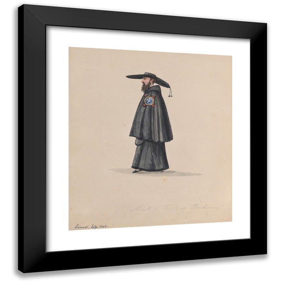 Francisco Fierro 12x14 Black Modern Framed Museum Art Print Titled - A Monk from the Order of Barbones (ca. 1848)