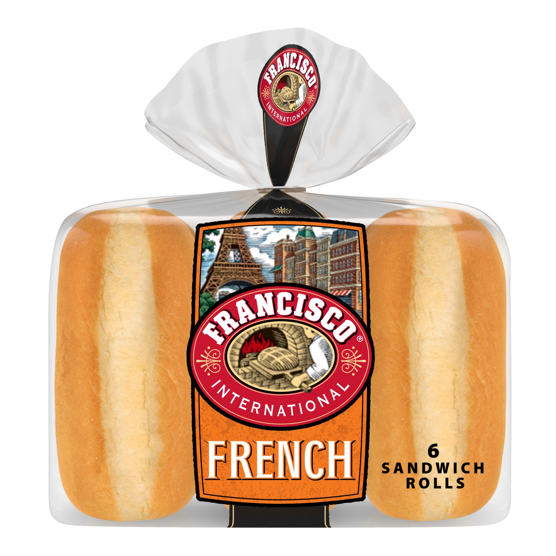 Francisco French Sandwich Rolls, 6 count, White Sandwich Rolls, 18.5 oz Bag
