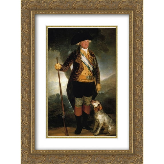 Francisco Goya 2x Matted 18x24 Gold Ornate Framed Art Print 'King Carlos IV in Hunting Costume'