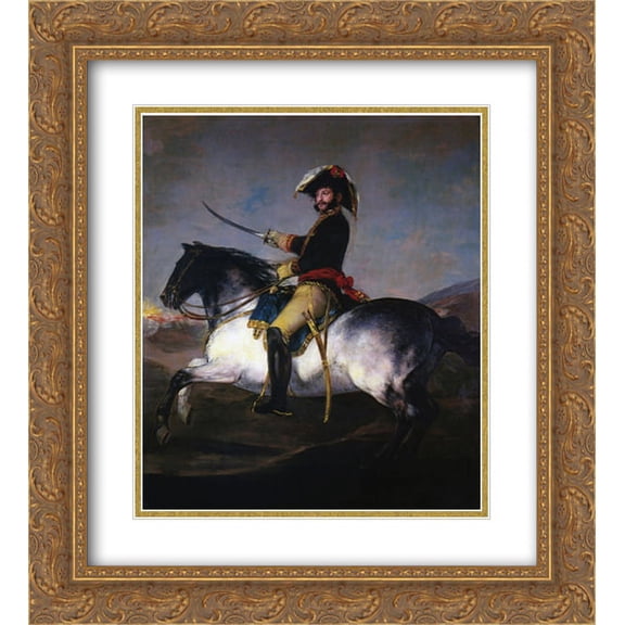 Francisco Goya 2x Matted 20x22 Gold Ornate Framed Art Print 'General Jose de Palafox'