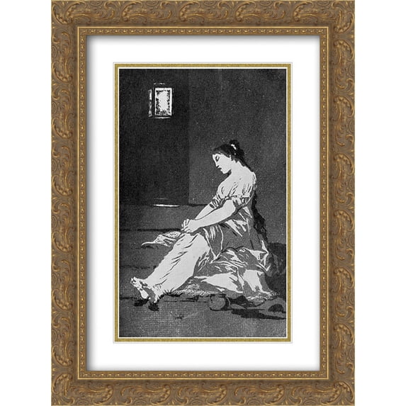 Francisco Goya 2x Matted 20x24 Gold Ornate Framed Art Print 'Because she was susceptible'