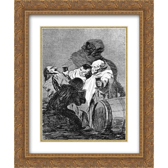 Francisco Goya 2x Matted 20x24 Gold Ornate Framed Art Print 'No one has seen us'