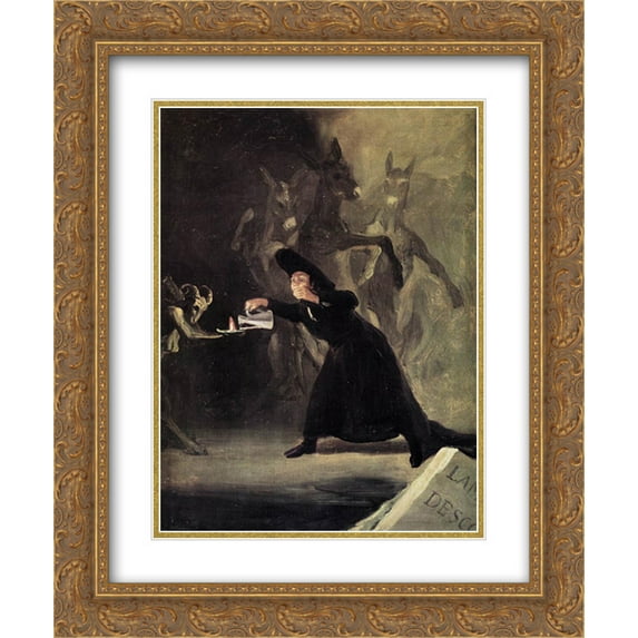 Francisco Goya 2x Matted 20x24 Gold Ornate Framed Art Print 'The Bewitched Man'