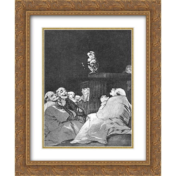 Francisco Goya 2x Matted 20x24 Gold Ornate Framed Art Print 'What a golden beak!'