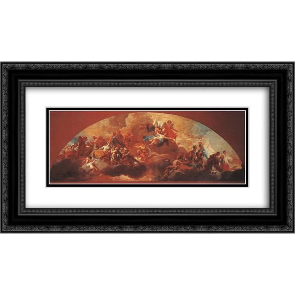 Francisco Goya 2x Matted 24x14 Black Ornate Framed Art Print 'Virgin Mary as Queen of Martyrs'
