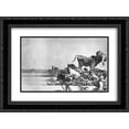 thumbnail image 1 of Francisco Goya 2x Matted 24x18 Black Ornate Framed Art Print 'Unfortunate Events in the Front Seats of the Ring of Madrid', 1 of 2