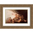 thumbnail image 1 of Francisco Goya 2x Matted 24x20 Gold Ornate Framed Art Print 'Bildzyklus', 1 of 2
