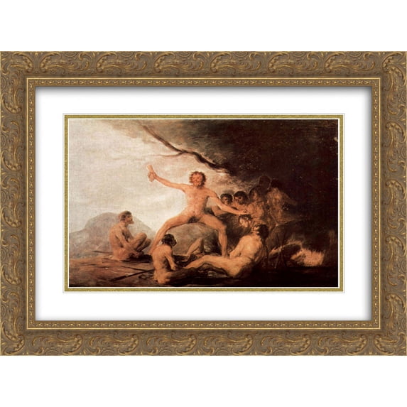 Francisco Goya 2x Matted 24x20 Gold Ornate Framed Art Print 'Bildzyklus'