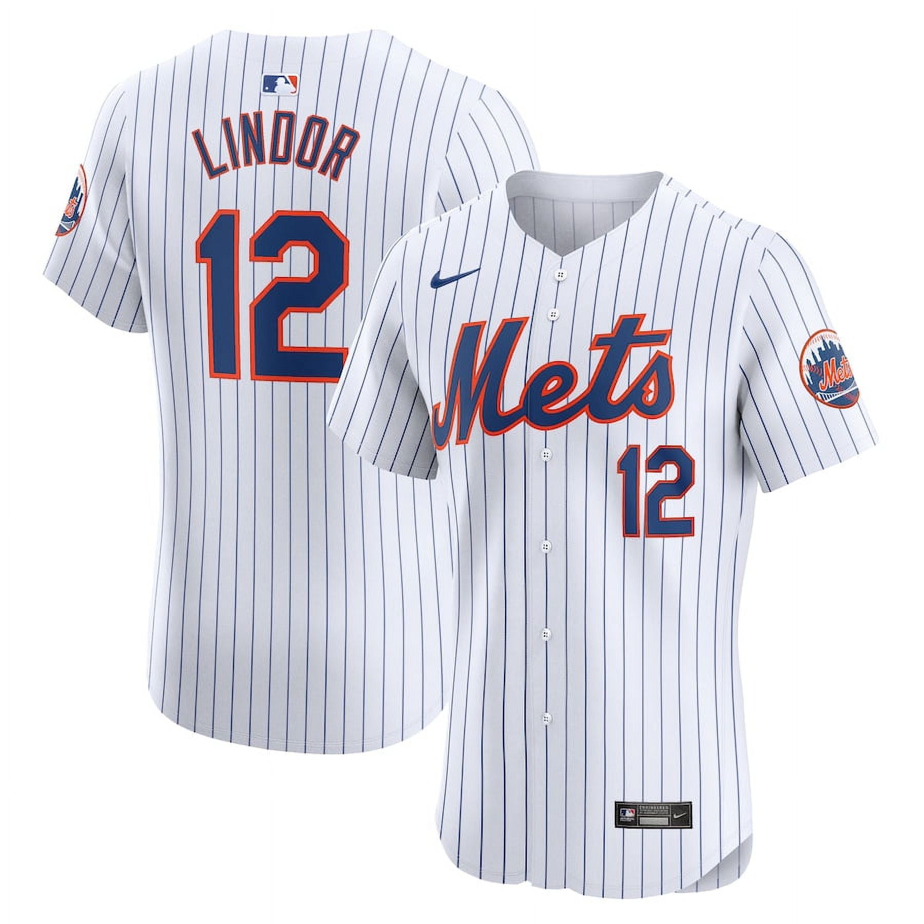 Francisco Lindor New_York_Mets Men's Home Elite Jersey White