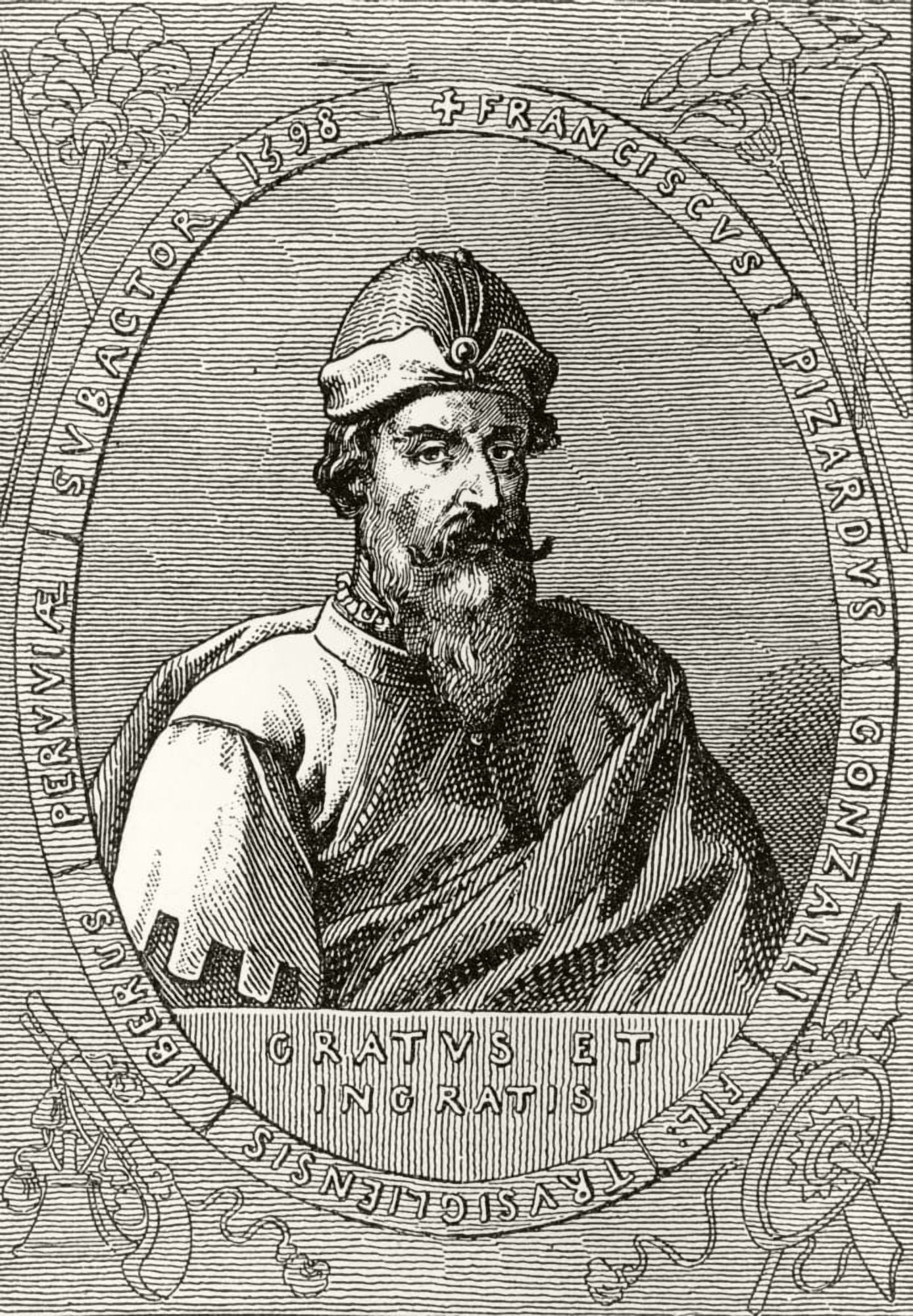 Francisco Pizarro Gonzlez Circa 1471-1478 To 1541 Spanish Conquistador From A 19Th Century Engraving Canvas Art - Ken Welsh Design Pics (12 x 17)