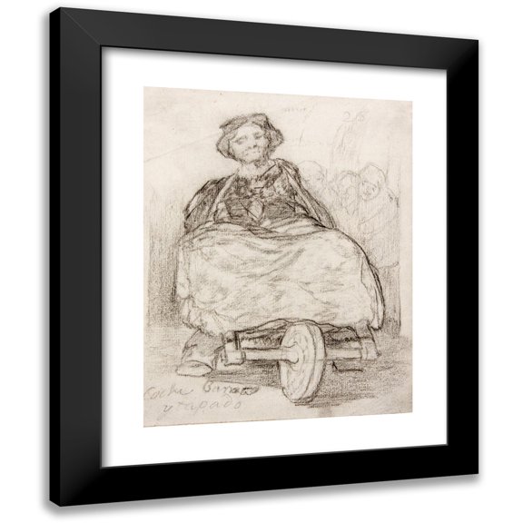 Francisco de Goya 12x14 Black Modern Framed Museum Art Print Titled - Cheap Covered Coach (1824-1828)