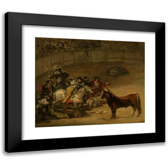 Francisco de Goya 17x15 Black Modern Framed Museum Art Print Titled - Bullfight, Luck of Rods
