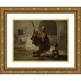 thumbnail image 1 of Francisco de Goya 18x14 Gold Ornate Wood Frame and Double Matted Museum Art Print Titled - Friar Pedro Clubs El Maragato with the Butt of the Gun (C. 1806), 1 of 4