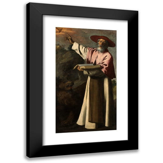 Francisco de Zurbarán 10x14 Black Modern Framed Museum Art Print Titled - Saint Jerome (ca. 1640-1645)