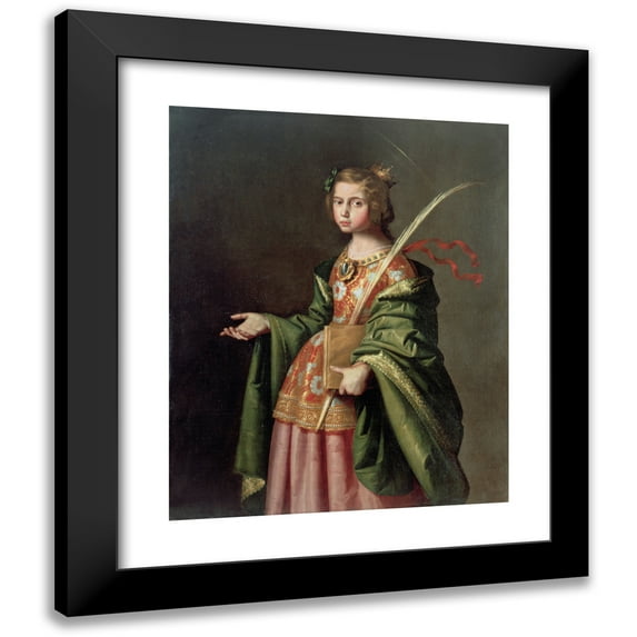 Francisco de Zurbarán 15x18 Black Modern Framed Museum Art Print Titled - Saint Elizoth of Thurso (ca. 1635-1640)