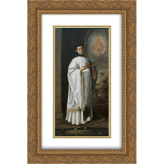 Francisco de Zurbaran 2x Matted 16x24 Gold Ornate Framed Art Print 'Brother Alonso de Ocana'