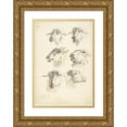 thumbnail image 1 of Franciscus Andreas Milatz 14x18 Gold Ornate Wood Frame and Double Matted Museum Art Print Titled - Study Sheet with Six Sheep Heads (1800), 1 of 4