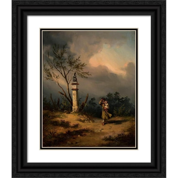 Franciszek Kostrzewski 15x18 Black Ornate Wood Framed Double Matted Museum Art Print Titled - Tempest (1853)