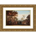 thumbnail image 1 of Franciszek Kostrzewski 18x13 Gold Ornate Wood Frame and Double Matted Museum Art Print Titled - Circus in Saska Kępa (1852), 1 of 4