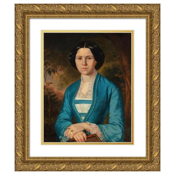 Franciszek Mielnicki 15x18 Gold Ornate Wood Frame and Double Matted Museum Art Print Titled - Portrait of a Lady