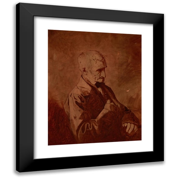 Franciszek Tepa 20x24 Black Modern Framed Museum Art Print Titled - Portrait of Artist's Father (1872)