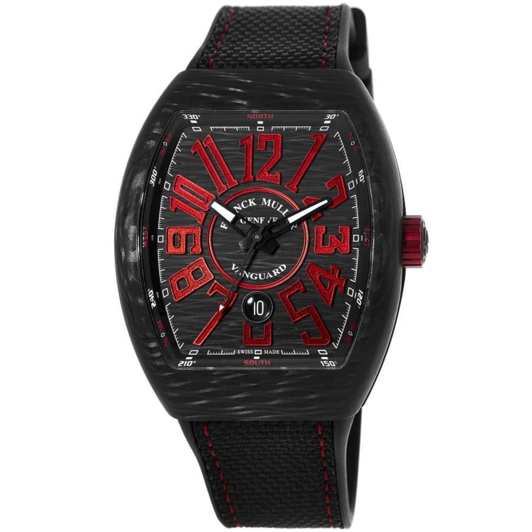 Franck Muller Vanguard Carbon Fiber Automatic Black Dial Leather Strap Men's Watch V 45 SC DT CARBON NR (NR)